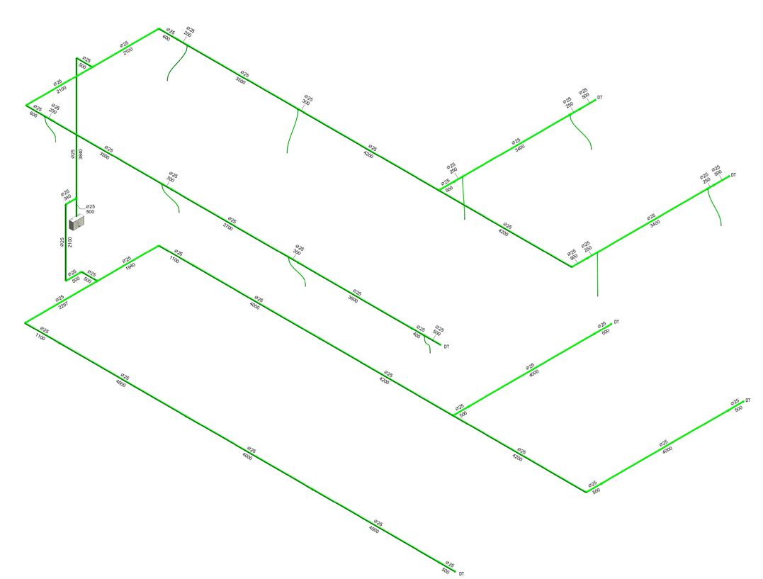 VESDA pipe routing layout